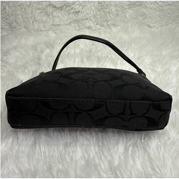 y2k COACH Black Signature Canvas Mini Purse / Wristlet - Picture 4 of 11